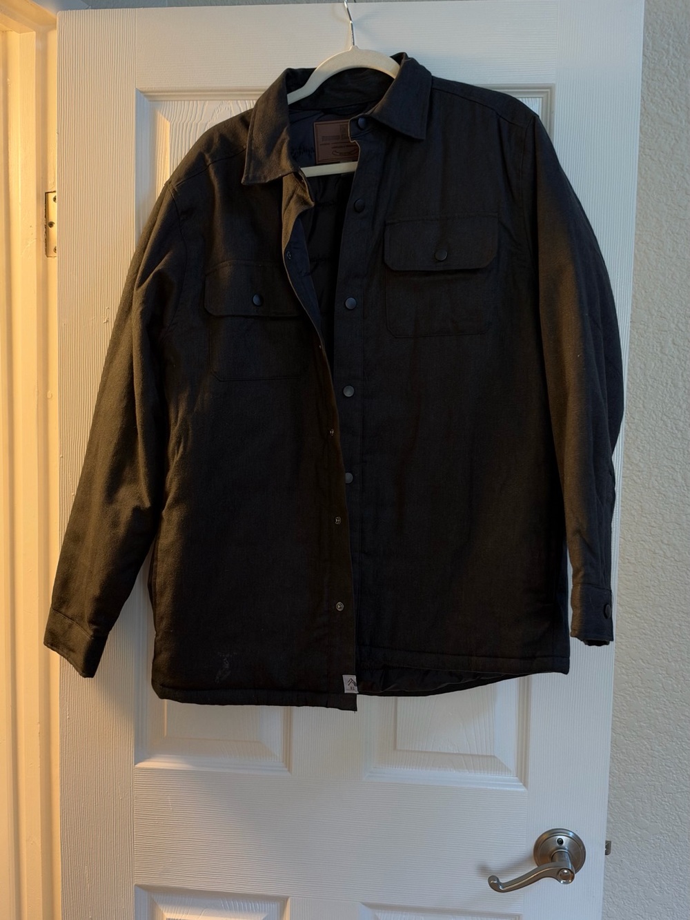 Men's Black Button Jacket - Casual Utility Style